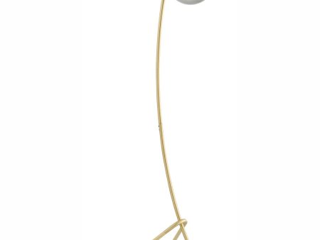 Lancy 1-Light Floor Lamp Gold Smoke Glass Shade Online