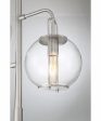 Kaira 2-Light 2-Light Floor Lamp Brushed Nickel Clear Glass Shade on Sale