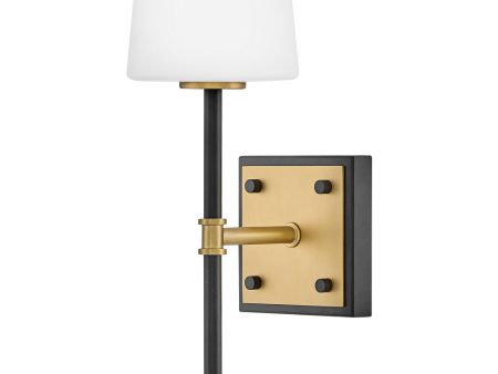 Saunders 1-Light Medium Sconce in Black Online Sale