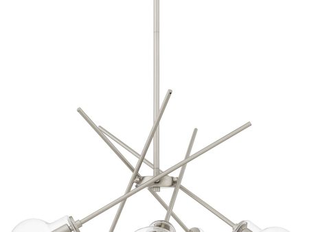 Asha 5-light Chandelier Brushed Nickel Discount