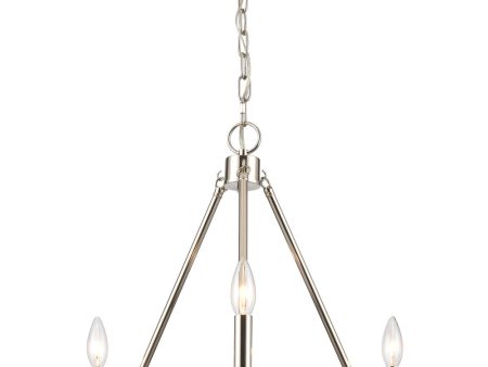 Abaca 20   Wide 3-Light Chandelier - Polished Nickel Cheap