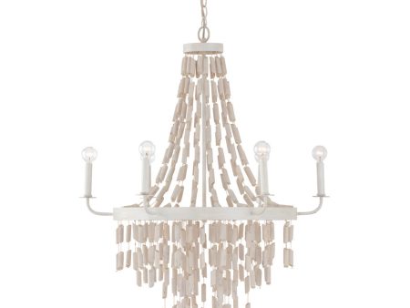 Carissa 6-Light Chandelier Organic White For Discount