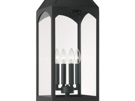 Burton 4-Light Outdoor Post-Lantern Rain or Shine - Black on Sale