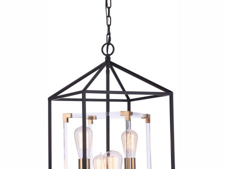 Aaron 4-Light Foyer Flat Black Satin Brass Fashion