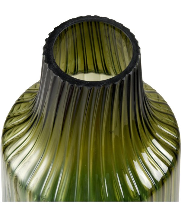 Velasco Ribbed Vase - Small Green Ombre Online