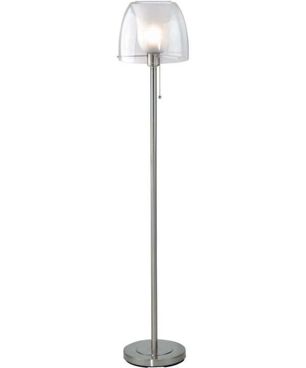 Helmut 1-Light Double Glass Floor Lamp Ps With Frost Inner Glass Shade Sale