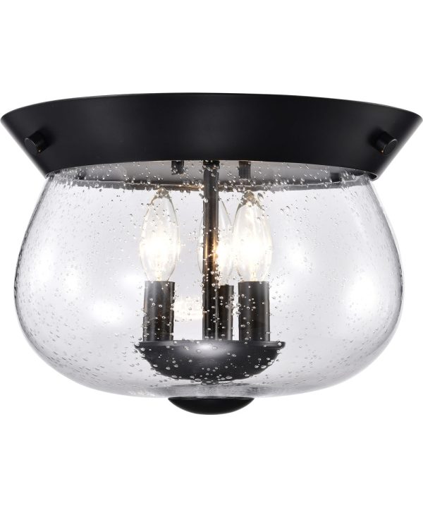 Boliver 3-Light Close-to-Ceiling Matte Black Cheap