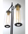 Hagen 2-Light 2-Light Floor Lamp Black Antique Brass Clear Glass Supply