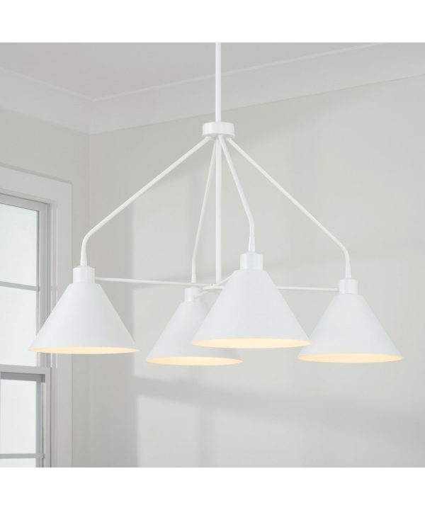 Alden 4-Light Chandelier Matte White Sale