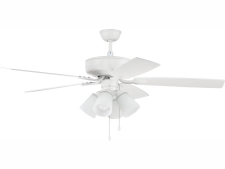 52  Pro Plus 114 White 4-Light Ceiling Fan White Sale