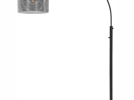 Hamilton 1-Light Arch Lamp Black Mesh Metal Shade on Sale