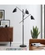 Tanko 1-Light 3-Light Metal Floor Lamp Antique Brass Black Online Sale