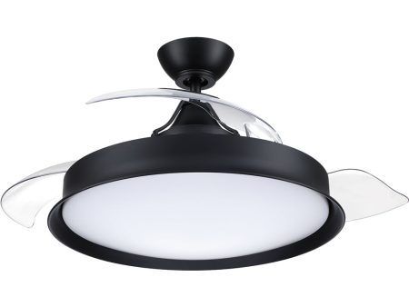 Union 42 Hidden Blades 1-Light Fan Flat Black on Sale