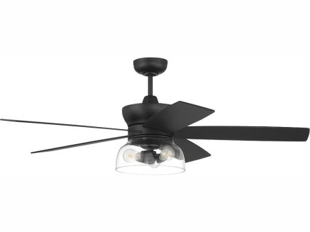 52  Gibson 3-Light Ceiling Fan Flat Black Hot on Sale