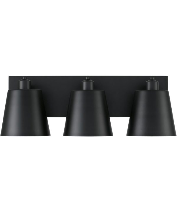 Alden 3-Light Vanity Matte Black For Cheap