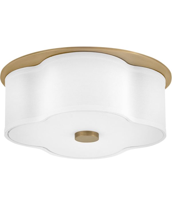 Delaney 2-Light Medium Flush Mount in Heritage Brass For Discount