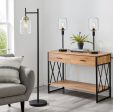 Luken 1-Light 3Pcs Floor & Table Lamp Set Black Antique Brass Seeded Glass Supply