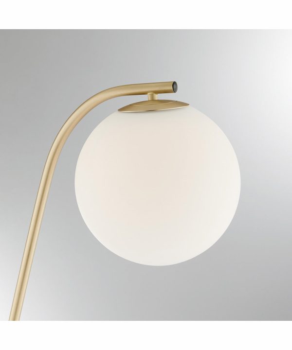 Roden 1-Light Floor Lamp Gold Frost Glass Shade For Discount