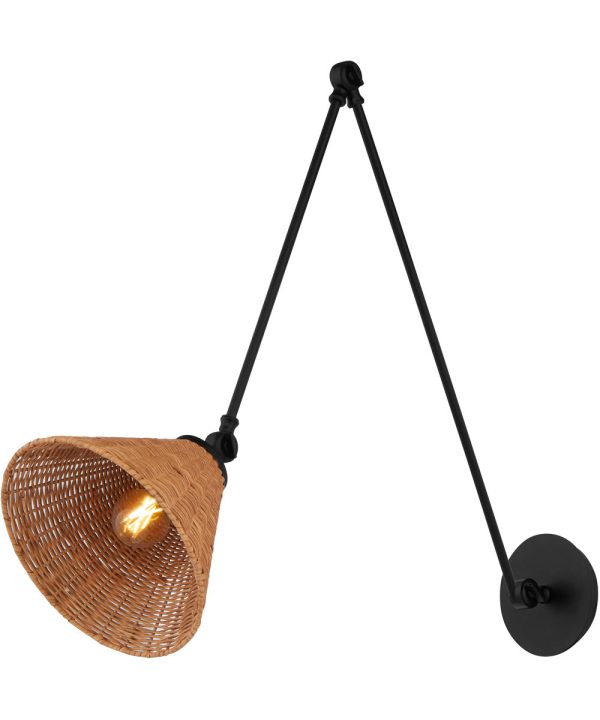 1-light Wall Mount Light Fixture Matte Black For Cheap