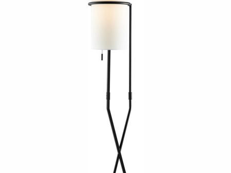 Xandra 1-Light Floor Lamp Black Off White Fabric Shade Online