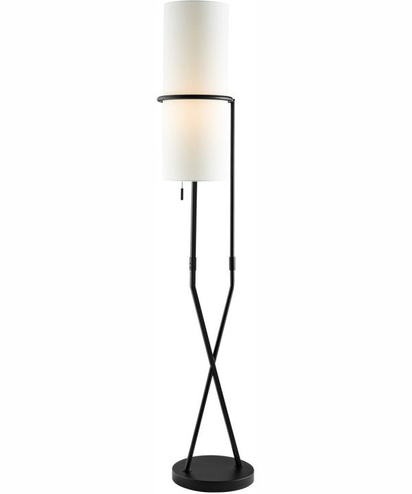 Xandra 1-Light Floor Lamp Black Off White Fabric Shade Online