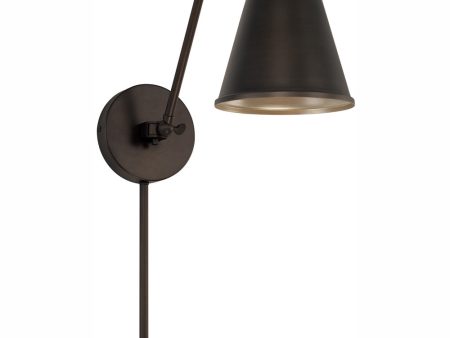 Shay 1-Light Plug In Sconce Oil Rubbed Bronze, 6 W on Sale