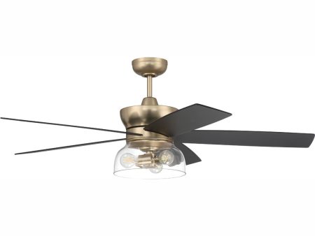 52  Gibson 3-Light Ceiling Fan Satin Brass Discount