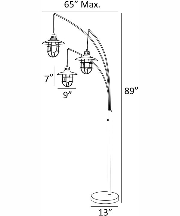 Lanterna II 3-Light 3-Light Arch Lamp D.Brz Metal Lantern Online Hot Sale