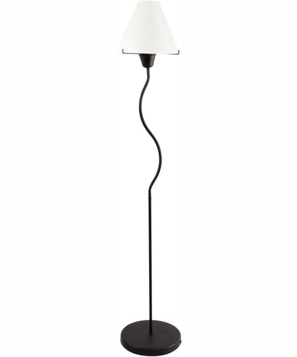 Class Glass 1-Light Floor Lamp W. Glass Shade Black Frost Online Sale