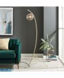 Lancy 1-Light Floor Lamp Gold Smoke Glass Shade Online