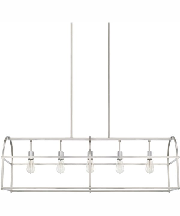 Aubrey 5-Light Island Brushed Nickel For Sale