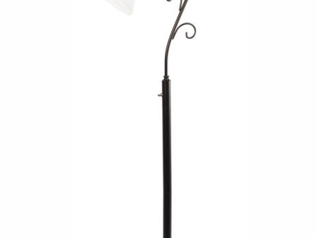 Calla 1-Light Metal Floor Lamp W. Glass Shade 100W Hot on Sale