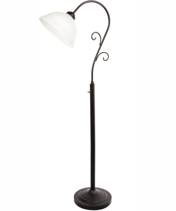 Calla 1-Light Metal Floor Lamp W. Glass Shade 100W Hot on Sale