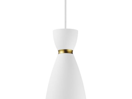 Carillon 1-Light Elongated Mini Pendant White Satin Brass For Cheap