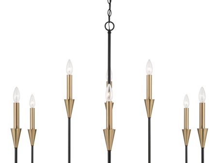 Avant 9-Light Chandelier Aged Brass and Black Online Hot Sale