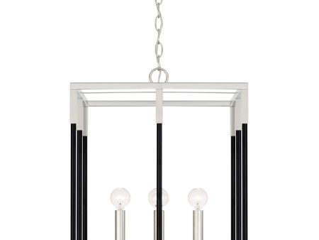 Bleeker 4-Light Foyer Polished Nickel and Black Hot on Sale