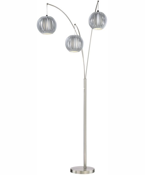 Deion 3-Light 3-Light Arch Lamp Ps With Grey Shade Online Hot Sale