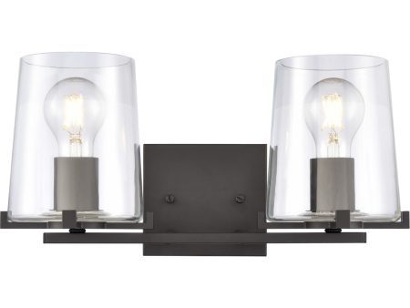 Votisse 15   Wide 2-Light Vanity-Light - Matte Black Sale