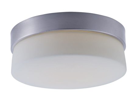 Flux 7 W 1-Light LED Flush Mount Light Fixture Satin Silver Finish by Maxim Online now