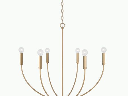 Ansley 6-Light Chandelier Aged Brass For Discount