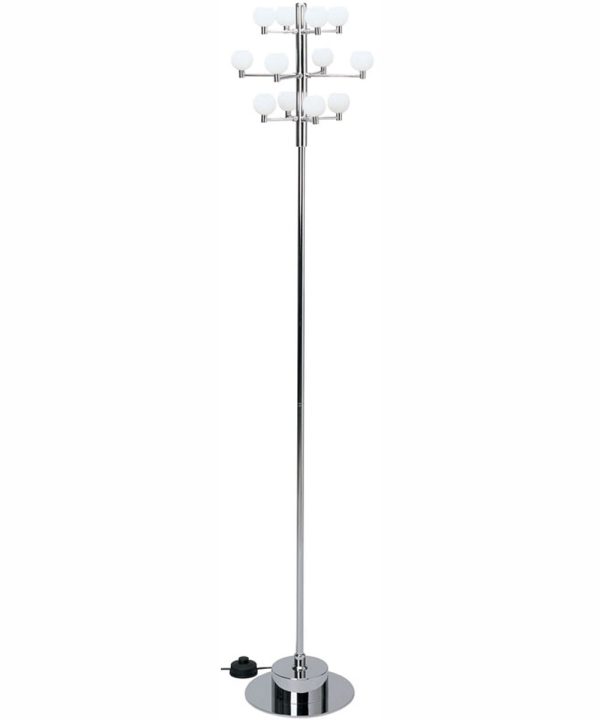 Marble Collection 12-Light 12-Light Floor Lamp Chrome With Frost Glass Shade Hot on Sale