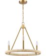 Abaca 20   Wide 3-Light Chandelier - Brushed Gold on Sale