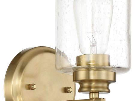 Bolden 1-Light Wall Sconce Satin Brass Online Sale