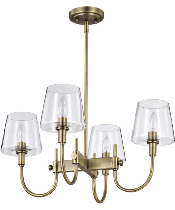 Brookside 4-Light Chandelier Vintage Brass Online