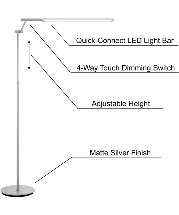 Tilla 1-Light Led Floor Lamp Silver Online Sale