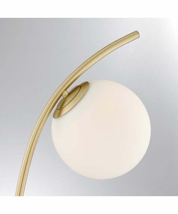 Lancy 1-Light Floor Lamp Gold Frost Glass Shade on Sale