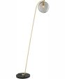 Roden 1-Light Floor Lamp Gold Smoke Glass Shade Online Sale