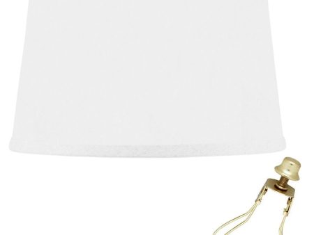 10x12x8  CLIP-ON FITTER Hardback Shallow Drum Lamp Shade White Linen For Cheap