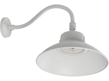 Outdoor Barn Gooseneck Wall Light White Finish, 15 h Online Hot Sale