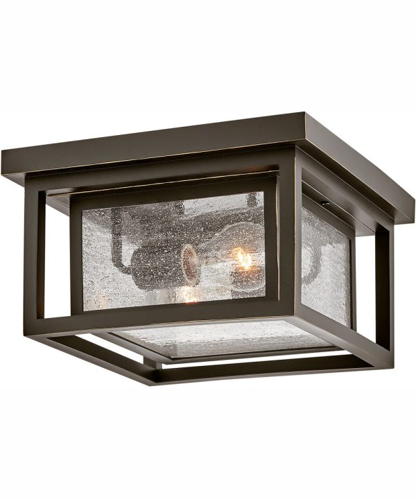 Republic 2-Light Medium Flush Mount in Oil Rubbed Bronze For Discount